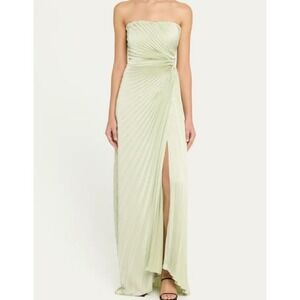 slim fit dress slacks A.L.C. Women's Bianca Pleated Strapless Gown - Black